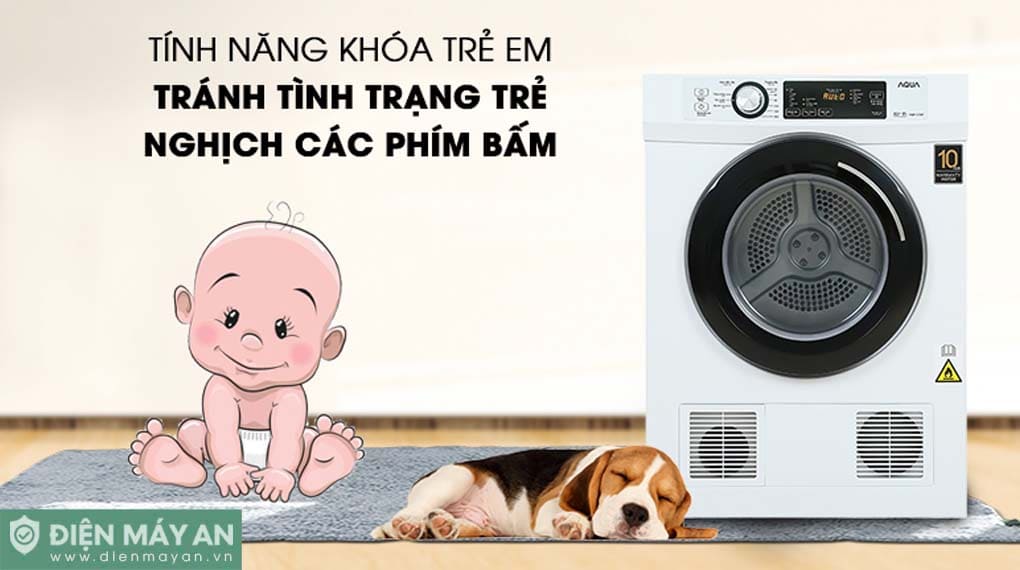 Máy sấy thông hơi Aqua 7 kg AQH-V700FW